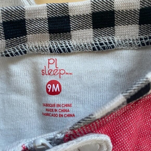 PL Sleep By Petit Lem Footed Pajama Unisex Sleeper BNWOT Holiday Xmas W Hat - Picture 4 of 7